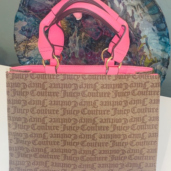 SOLD JUICY COUTURE Billboard Satchel Tote Lemonade Pink Logo NWT NEW - Picture 7 of 8